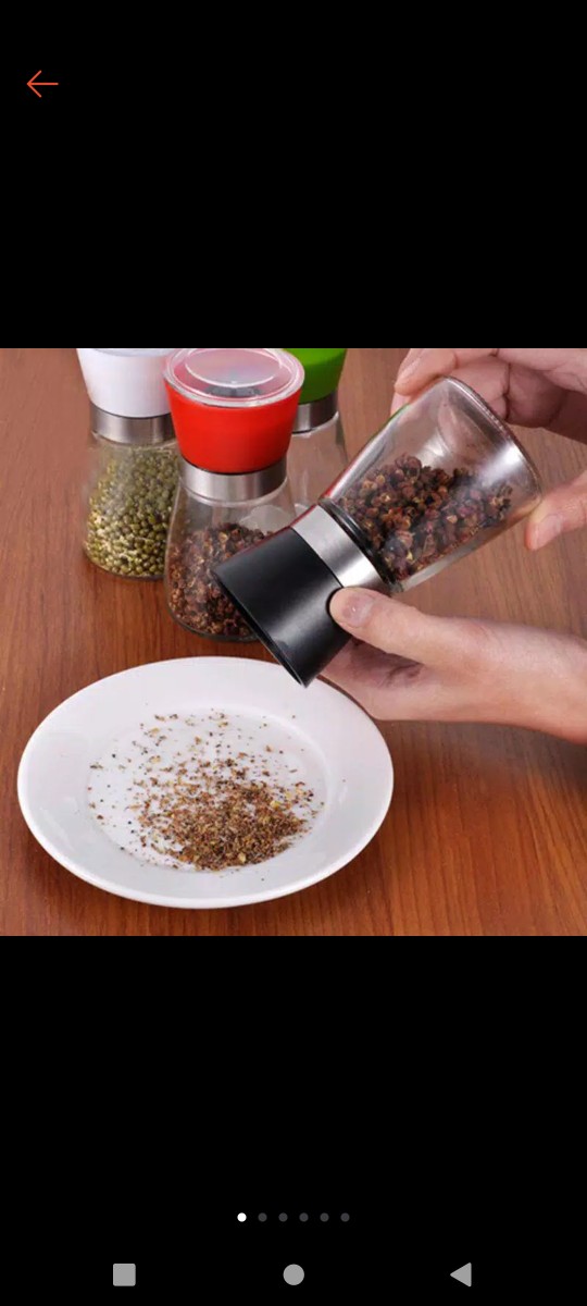 [dapur Emak] - Onetwocups Manual Glass Pepper Grinder - M15996 - Black