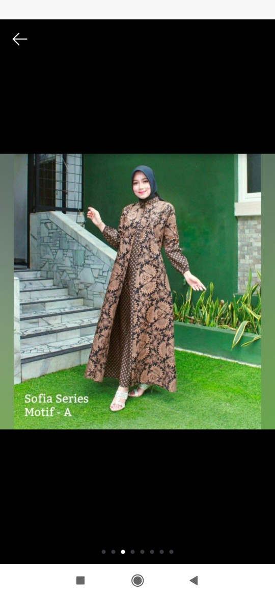 Gamis Batik Modern Murah Katun Halus Kombinasi Truntum, Ori Batik Aksara Pekalongan Big Size Jumbo
