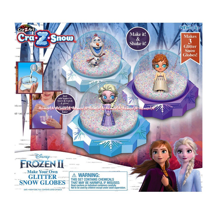 Crazart Crazsnow Disney Frozen II Make Your Own Glitter Snow Globes Gobe