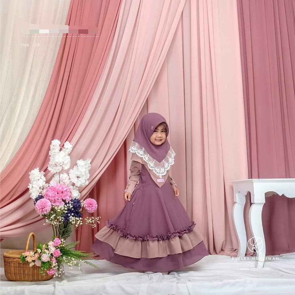 Tasya kids gamis anak muslimah(Gamis+kerudung)