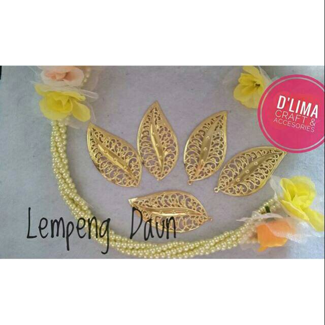 Lempengan Daun Besar ( 40226-C115 ) | Lempengan Daun Gold | Lempeng Daun Emas | Bahan Bross/Craft