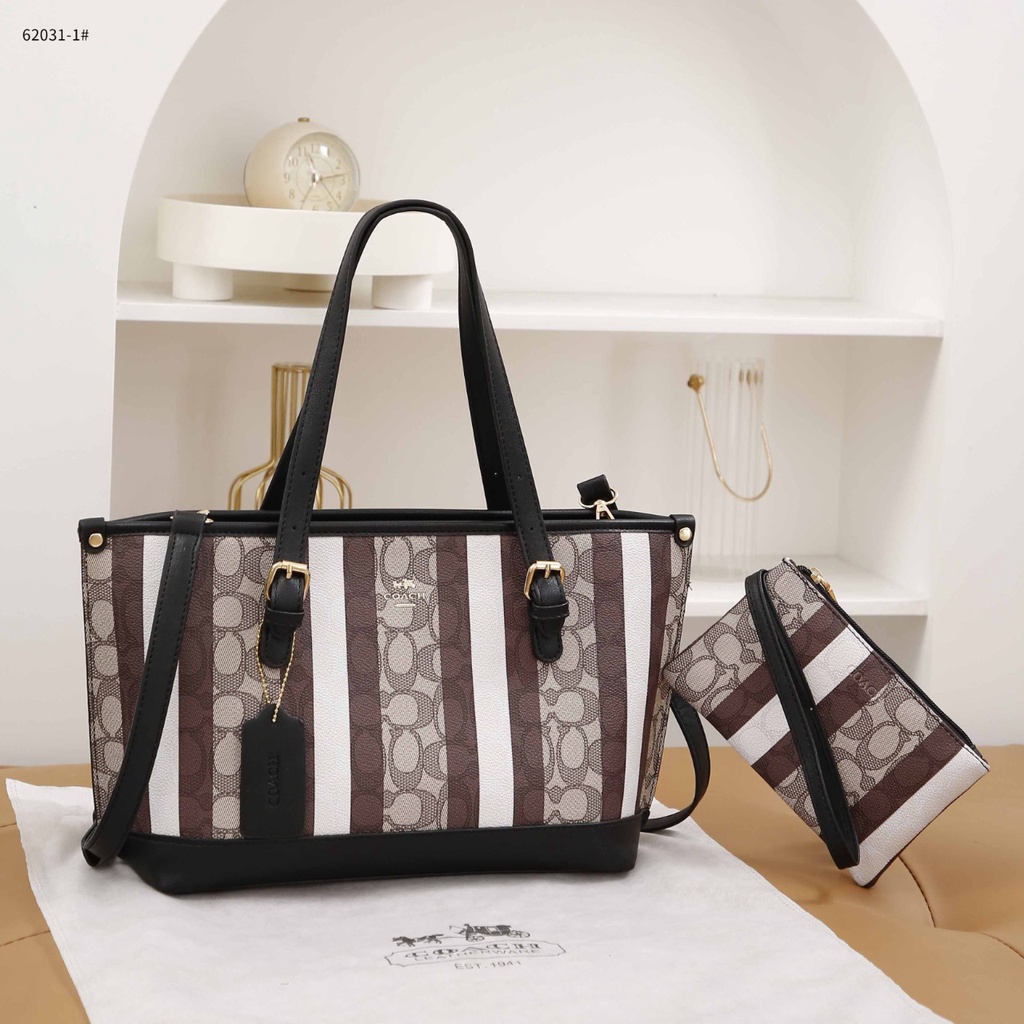 Mollie Tote 30 in Signature Jacquard With Stripes 62031-1