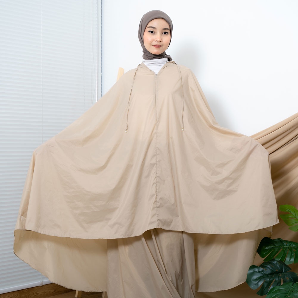 ALIF MUKENA MINI PARASUT PREMIUM KOREA TRAVEL - KHAKI ( MKN-033 )