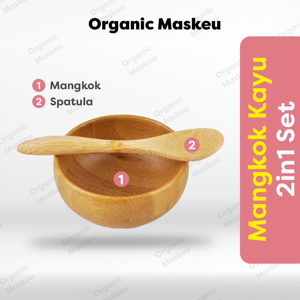 MANGKOK KAYU 2IN1 PAKET MANGKUK DAN SPATULA KAYU