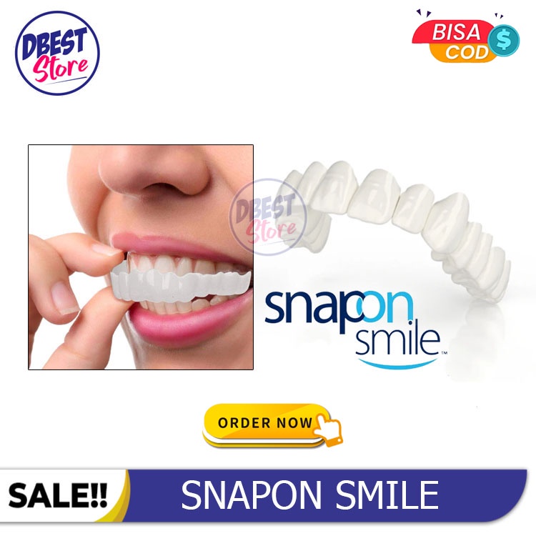 [ BAYAR TEMPAT ] ORIGINAL 100% SNAP ON SMILE SEPASANG GIGI PALSU ATAS BAWAH LEPAS PASANG