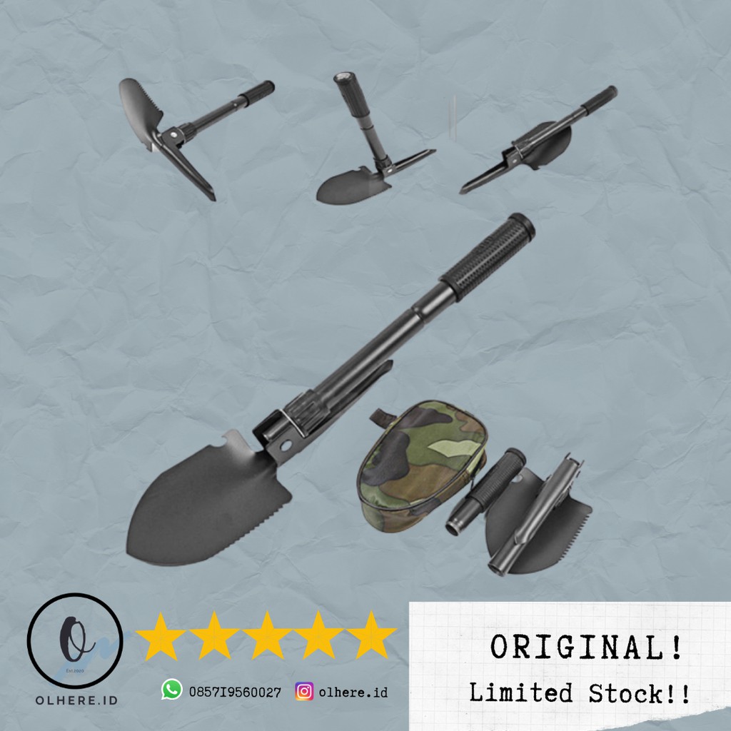 cangkul Pacul Sekop Lipat Militer Portablel Survival Tools