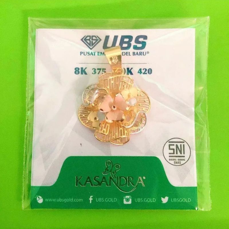 Liontin bunga 3 warna UBS kadar 375 8K