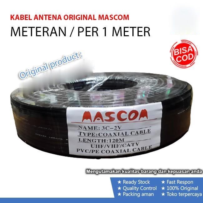 KABEL ANTENA METERAN 1METER ORIGINAL MASCOM ANTEN KUALITAS BAGUS UNTUK TV / PARABOLA 1M 1 Meter