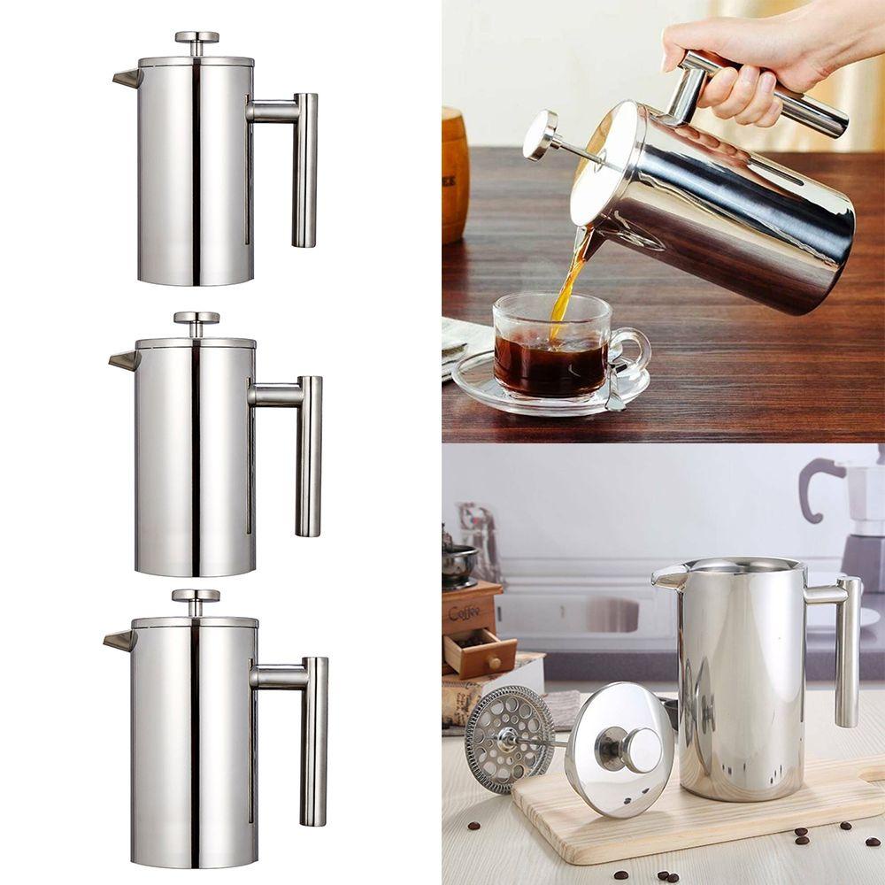 TOP French Press Coffee Maker Teko Kopi 3tingkat Sistem Filtrasi Alat Press Kopi Manual304Stainless Steel