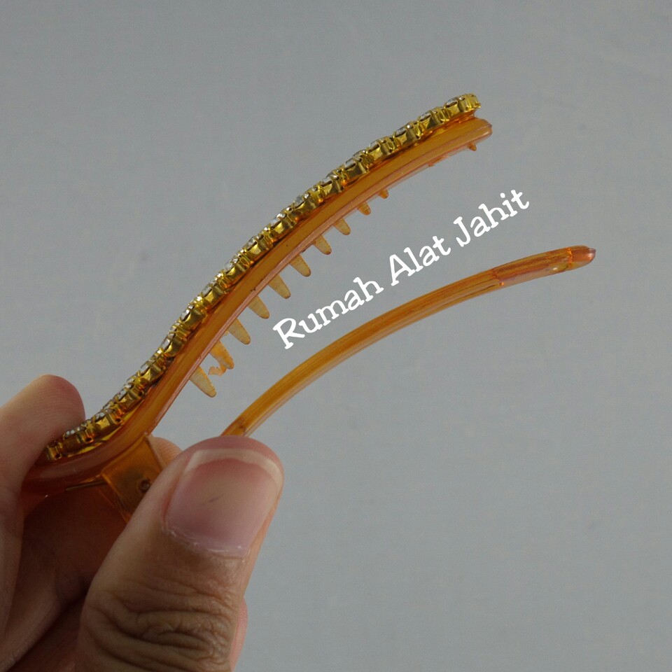 Jepit Rambut / Hair Clip Permata Baris 8cm (sepasang)