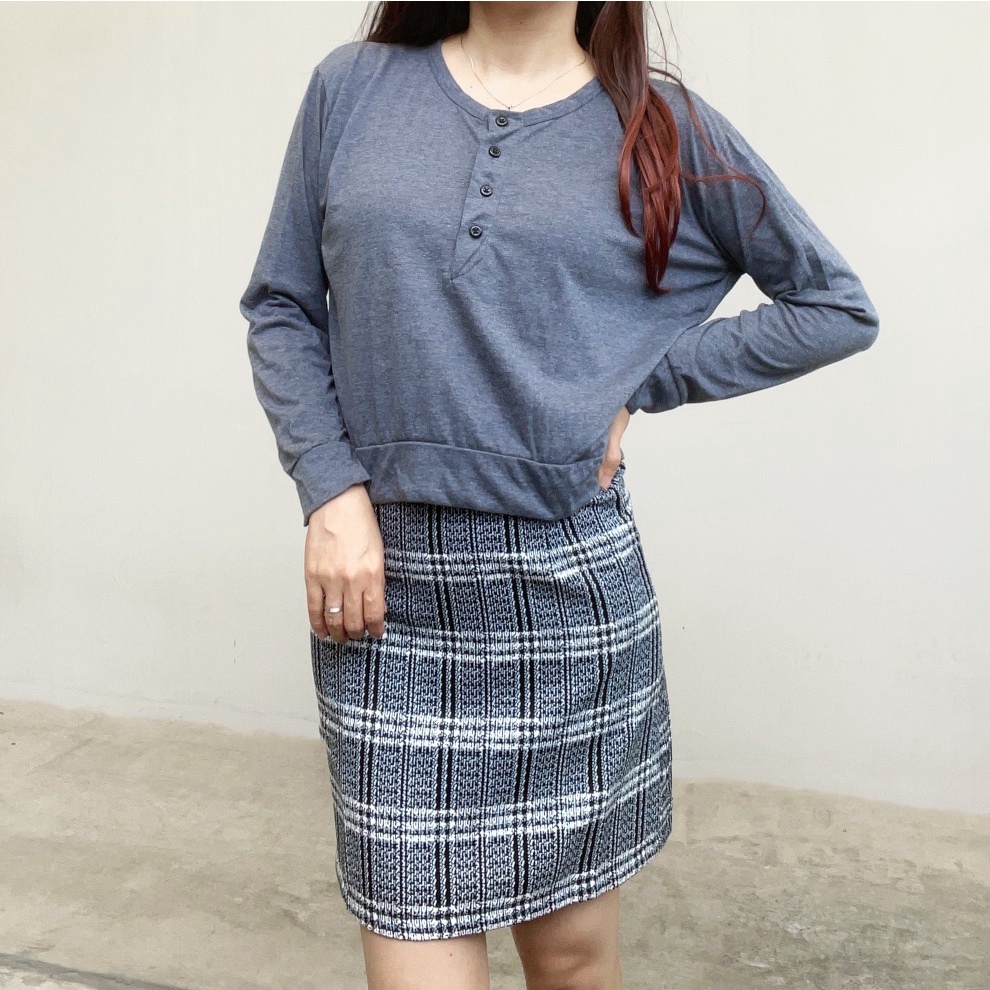 SL322 - Mini Skirt Rok Kotak Kotak Lipit Rok Ulzzang