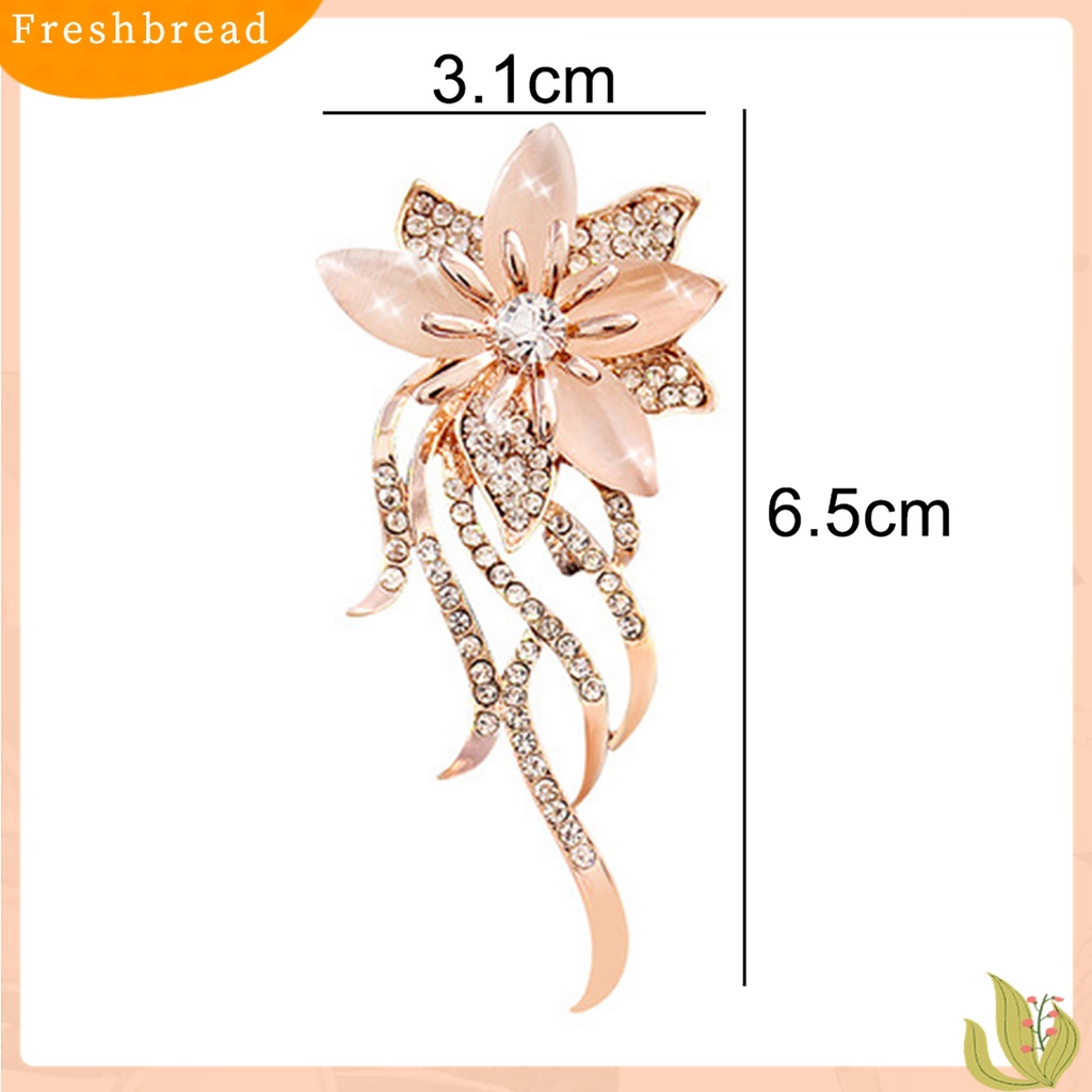 [ TERLARIS]Women Fashion Rhinestone Inlaid Flower Brooch Pin Cardigan Shawl Decor Gift