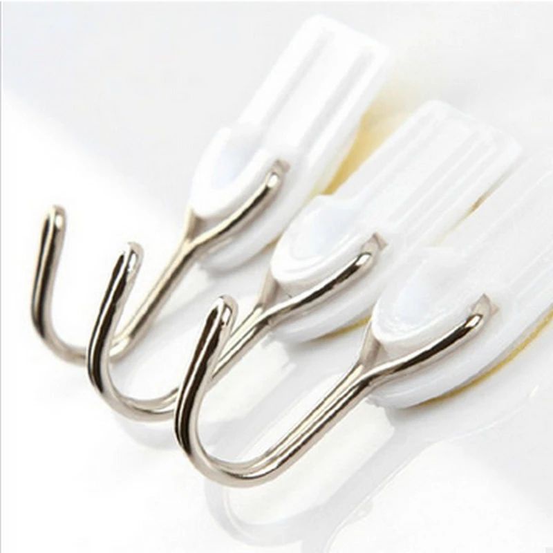 Self Adhesive Hooks Stick On Wall Hanging Door Bathroom Kitchen Hanger Tool