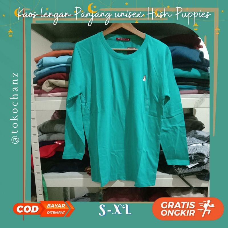 KAOS TSHIRT TANGAN PANJANG HUSH PUPPIES PRIA WANITA T SHIRT LONG SLEEVE COWOK CEWEK DEWASA REMAJA LA