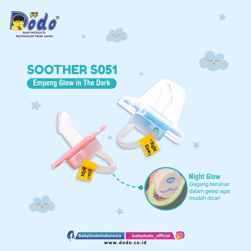 Dodo Empeng Dot Bayi Silikon Soother SO51 Glow in The Dark DST011