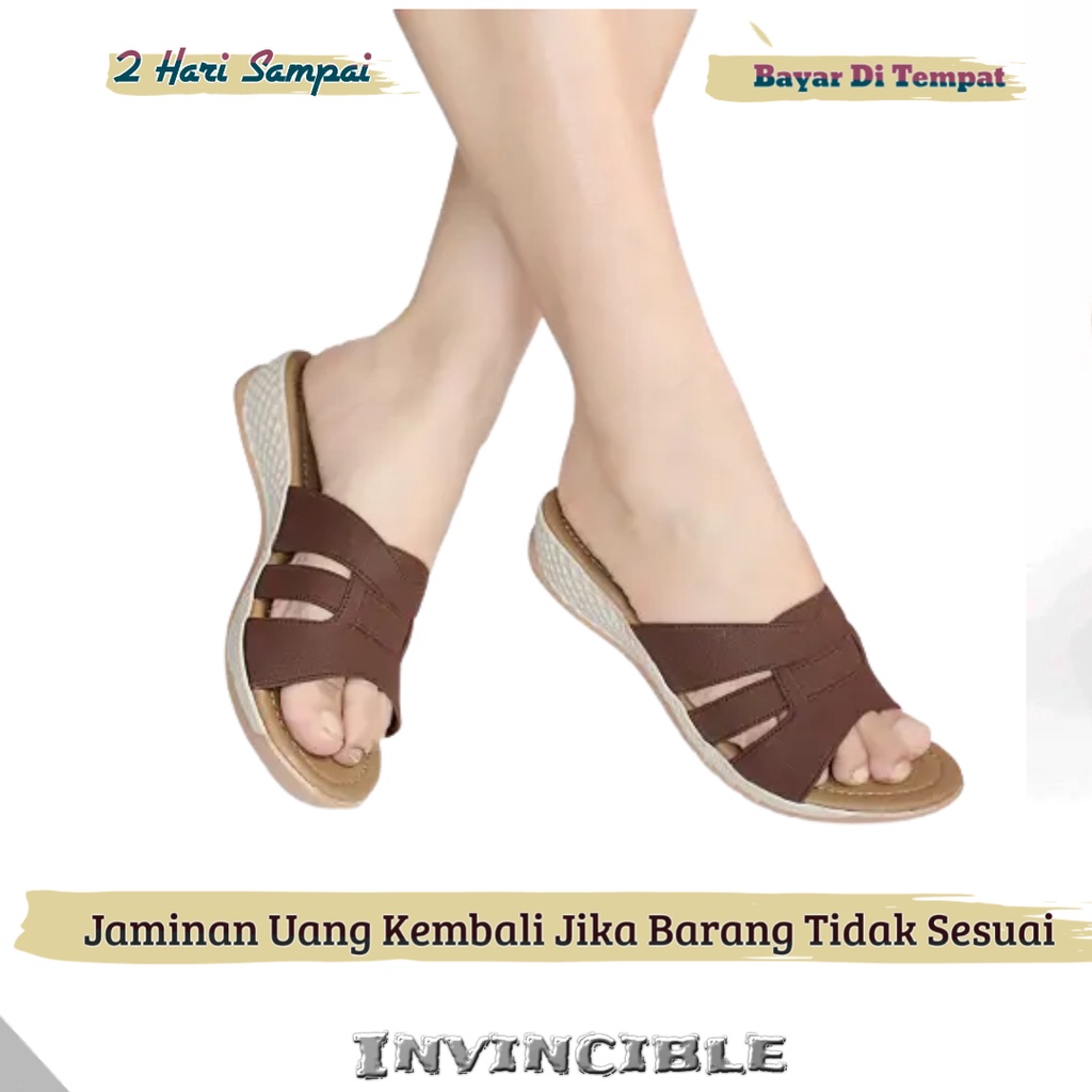 Invincible Sandal Wanita Wedges Terbaru Kekinian Murah