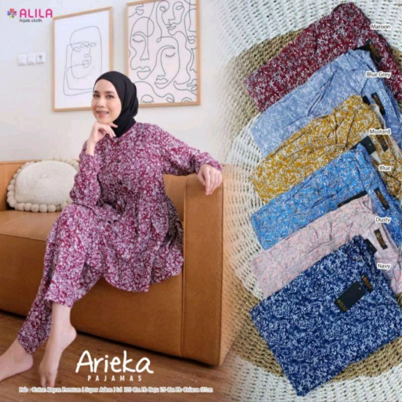 Arieka Pajamas by Alila Hijab One Set Piyama Baju Tidur Setelan Wanita