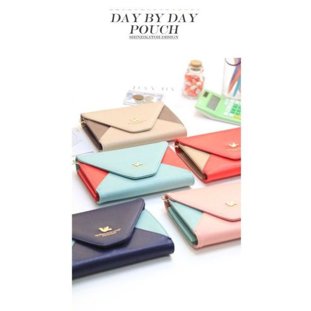 Envelope Smart Pouch / Dompet Uang Koin Kertas Trendy Wanita Bahan Tebal