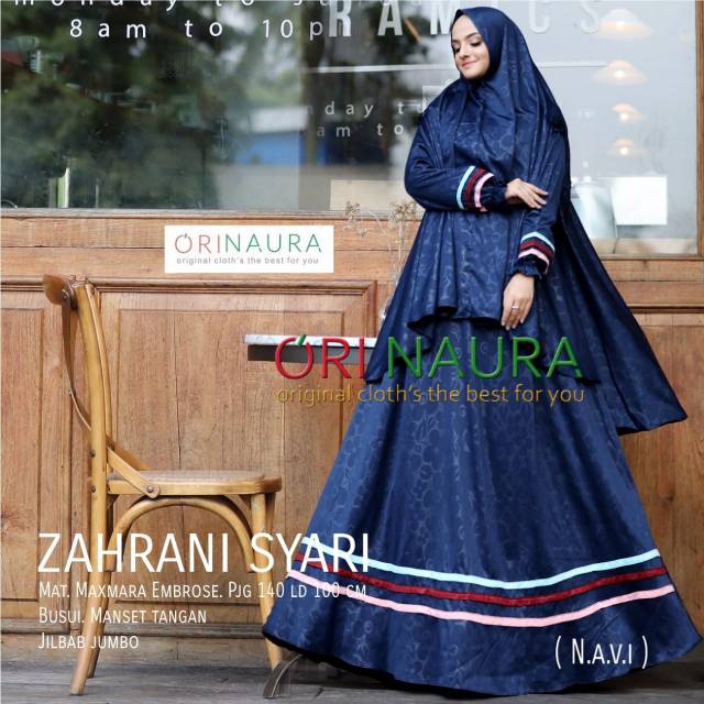 Gamis Syari Naura Zahrani Syari Ori by Naura Diskon