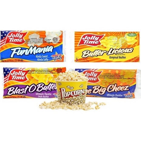

Jolly Time Popcorn MINIs Instant Butter / Marshallow / Big Cheese Pop Corn Jagung Snack 43gr