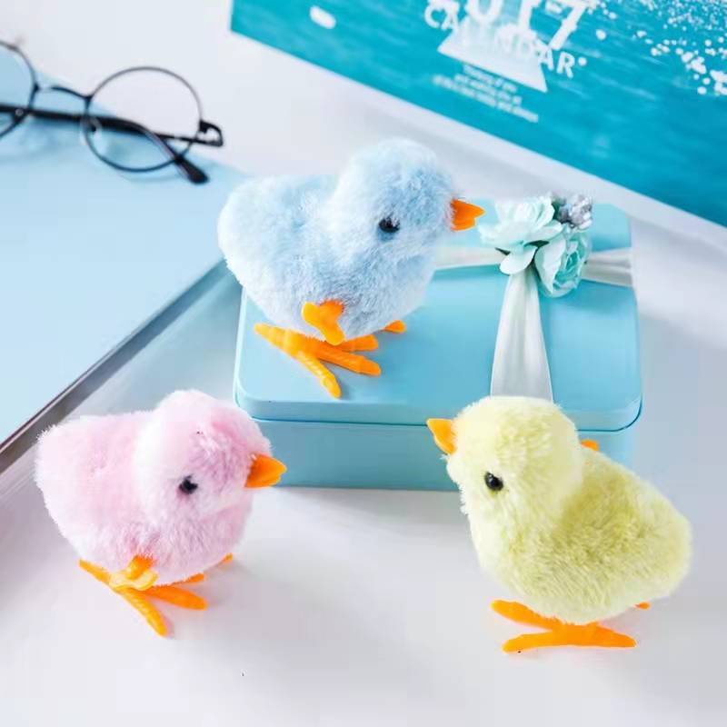 Edufuntoys - COLLORFULL CHICK - ayam kunci/ mainan anak Ayam warna berjalan model putar/ jumping chicken/C 155