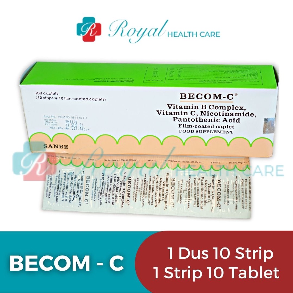 BECOM C STRIP 10 TABLET Membantu Memenuhi Kebutuhan Multivitamin