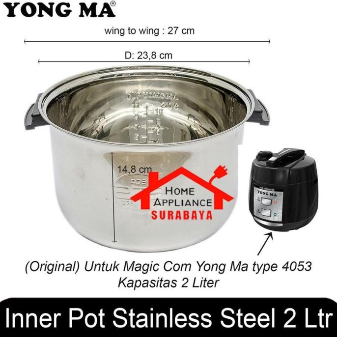 ORIGINAL Panci Magic Com Dalam Inner Pot Stainless Rice Cooker Yong Ma SMC 4053