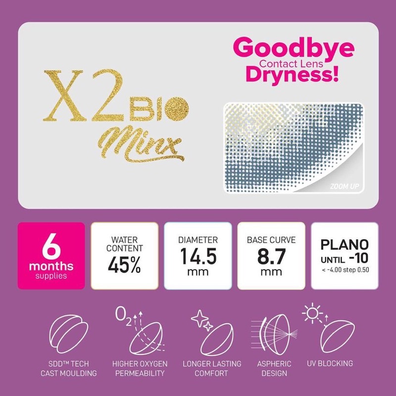 Softlens X2 Bio Minx / Diameter 14.5mm / Ready Normal &amp; Minus / FREE LENSCASE