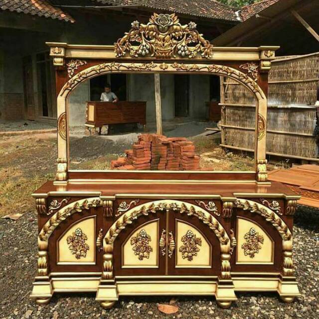 Meja rias nusantara, bufet hias cermin jati