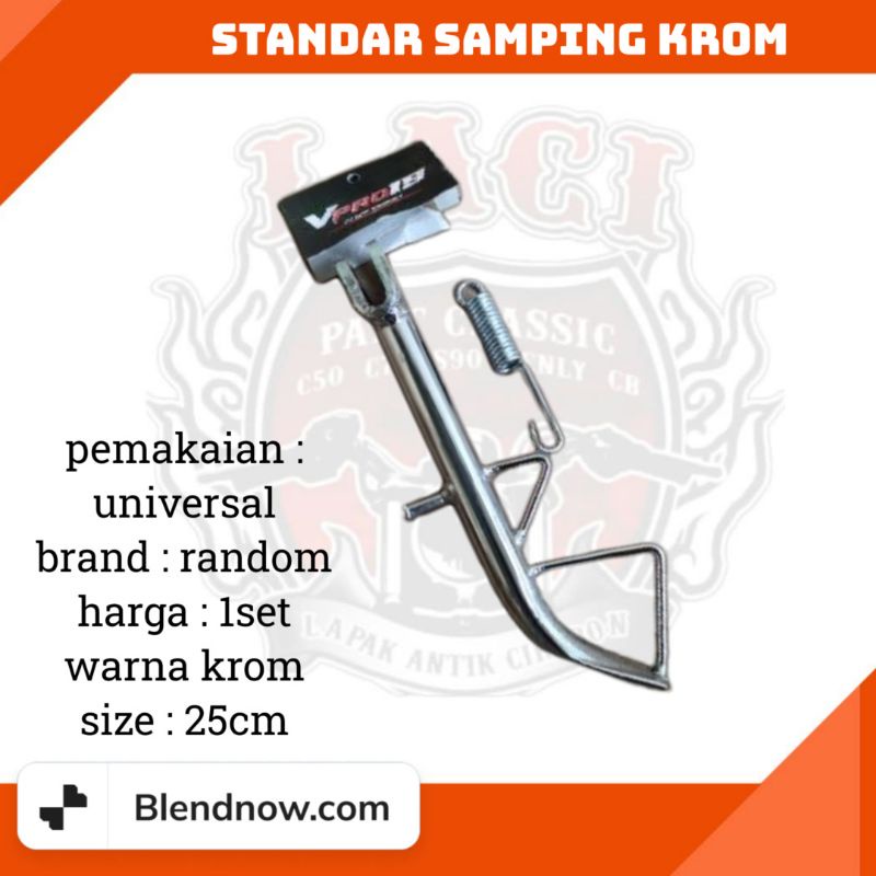 standar samping krom astrea grand prima legenda beat vario universal 23cm 25cm