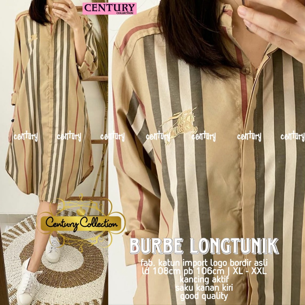 TUNIK BURBERY JUMBO / BAJU ATASAN TUNIK WANITA REMAJA KEKINIAN / BAJU TUNIK