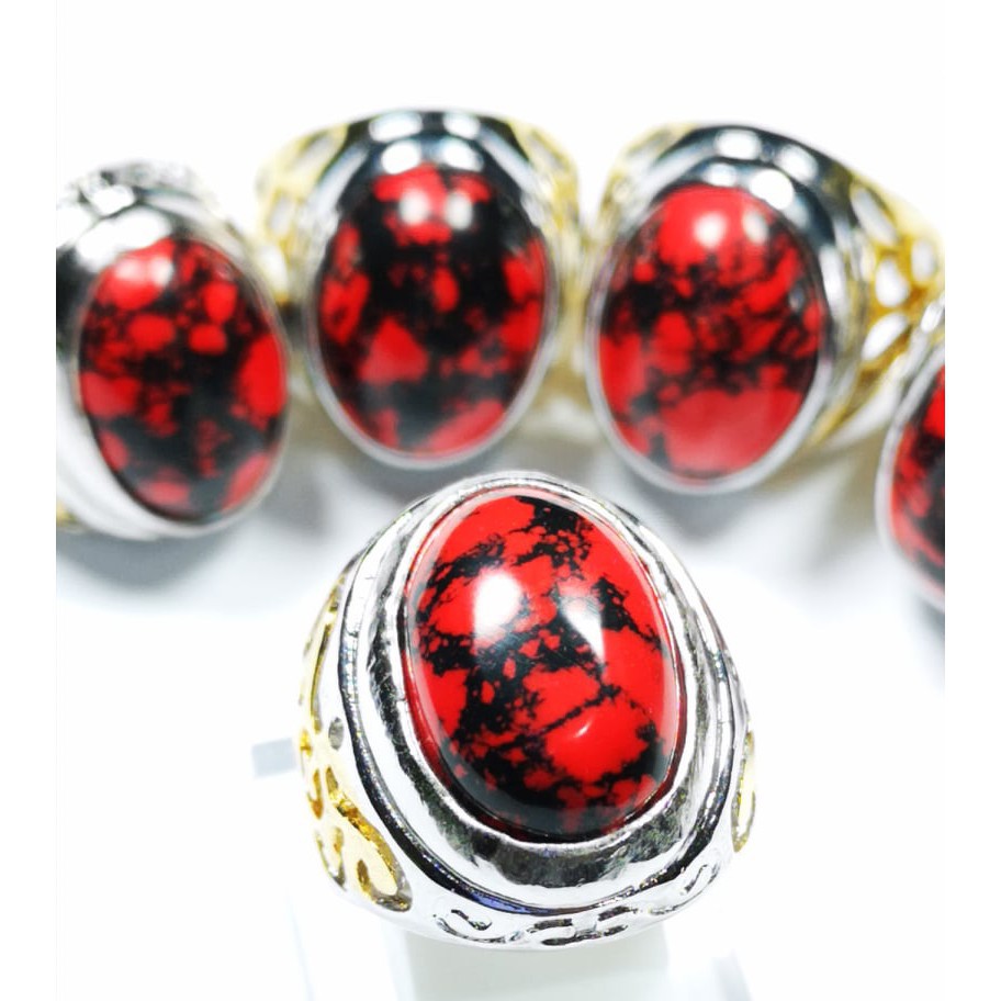 Batu Akik Pirus Serat Merah Top Colour