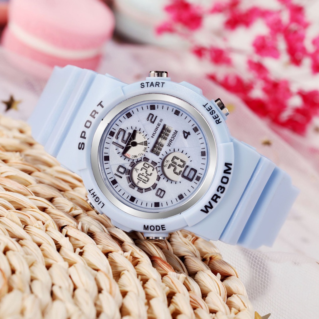 Jam Tangan Wanita Dan Pria Rubber Display Digital Gaya Korea Fashion Import