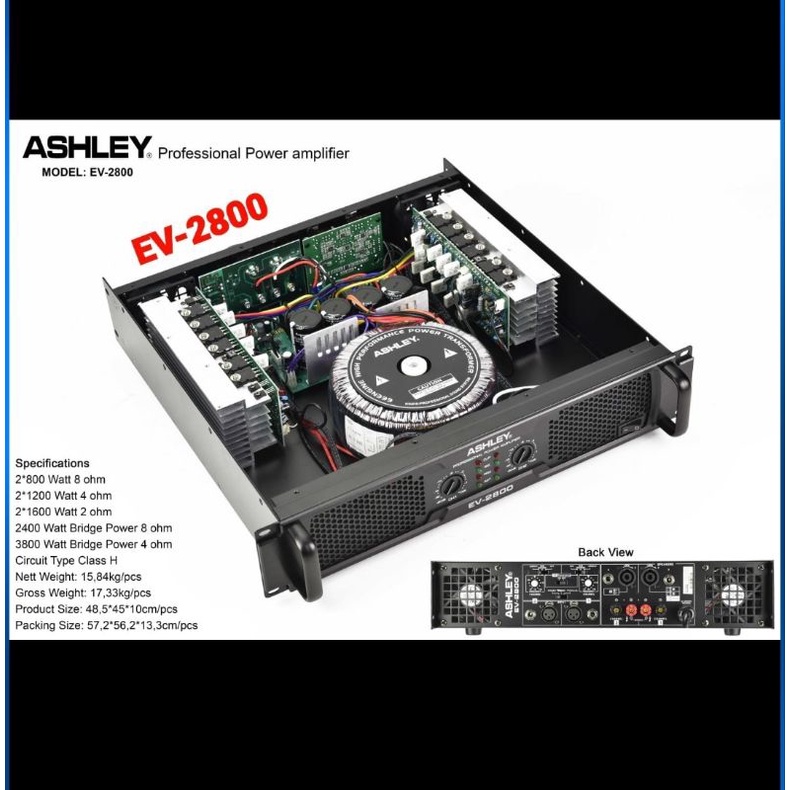 Power amplifier ashley ev2800 ev 2800 garansi ORIGINAL