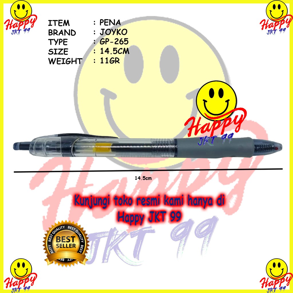 [ HAPPY JKT 99 ] GEL PEN PENA PULPEN JOYKO GP-265 GP265 GP265