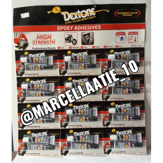 

12 pcs Lem Besi Plastik Dextone 5 menit 12 gram 12gram