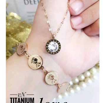 Titanium Set Perhiasan Wanita Rosegold 6922f