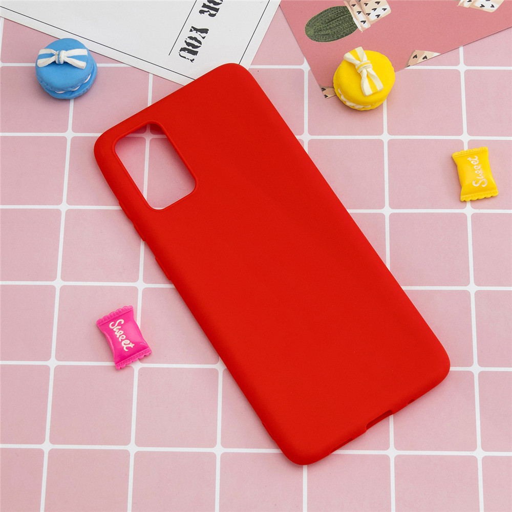 Samsung Galaxy A51 A71 S20 Pro S20 Ultra Candy Color Slim Thin Soft TPU Phone Case Cover-Red
