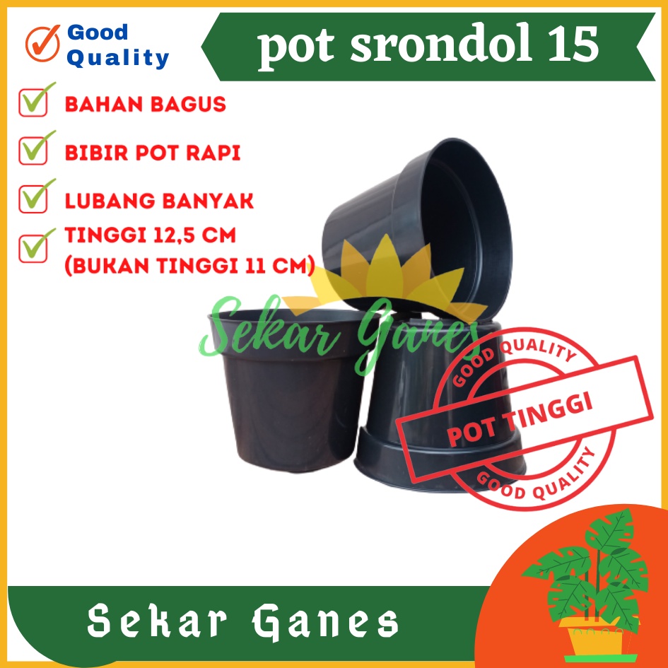 Sekarganes Pot Tinggi Srondol 15 Hitam - Pot Tinggi Usa Eiffel Effiel 18 20 25 Lusinan Pot Tinggi Tirus 15 18 20 30 35 40 50 Cm Paket murah isi 1 lusin pot bunga plastik lusinan pot tanaman Pot Bibit Besar Mini Kecil Pot Srondol 15