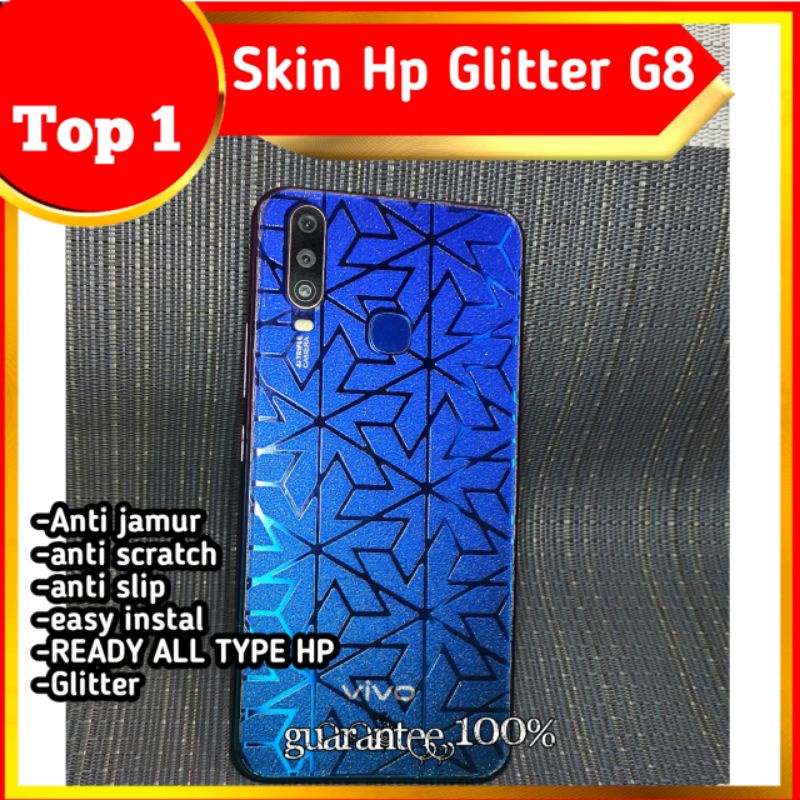 garskin hp + garskin camera anti gores belakang hp anti jamur glitter g8 all merek all type