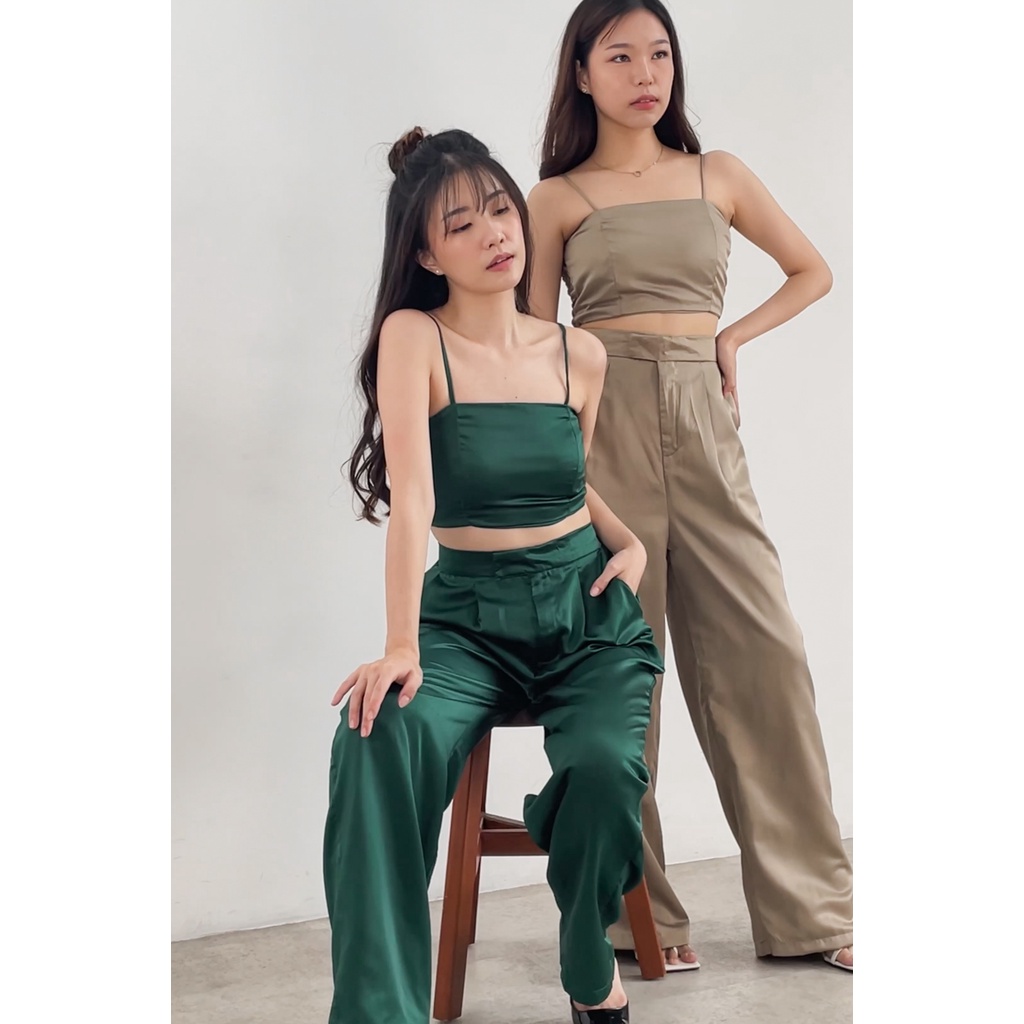 Luxe Set - Set Tank Celana Satin Wanita Days With Folk