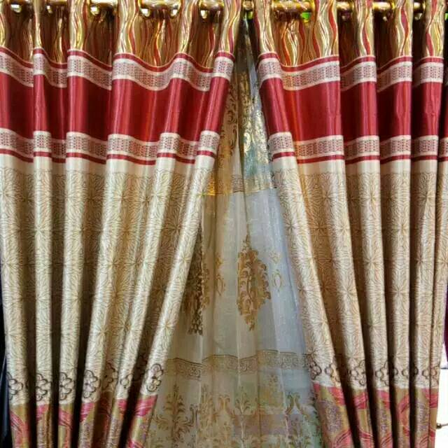 Gorden Hordeng Bludru Import Emboss Tebal dan Mewah