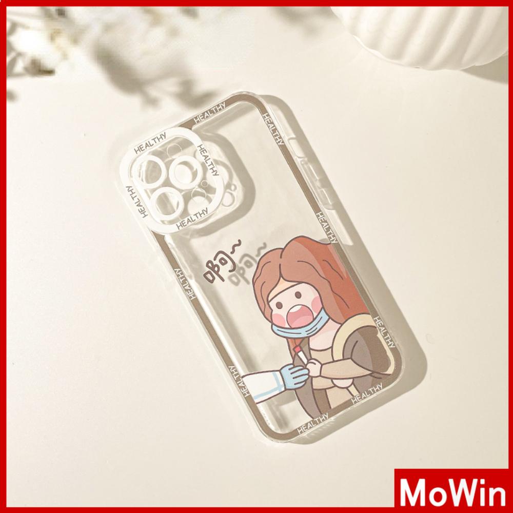 iPhone Case Silicone Soft Case Clear Case Square Edge Shockproof Protection Camera Cartoon Comic Cute Compatible For iPhone 11 iPhone 13 Pro Max iPhone 12 Pro Max iPhone 7 Plus xr