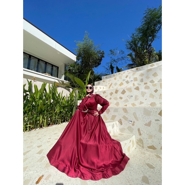 Asiyah Dress || Bridesmaid || Gaun Polos || Dress Maternity || Gaun Pesta