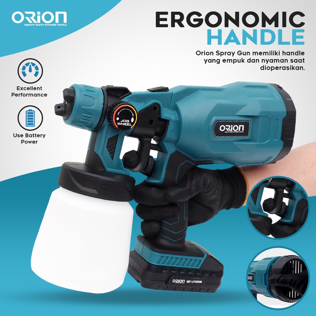 Portable Spray Gun Elektrik Cordless Orion ESGCX33381 Lithium Ion