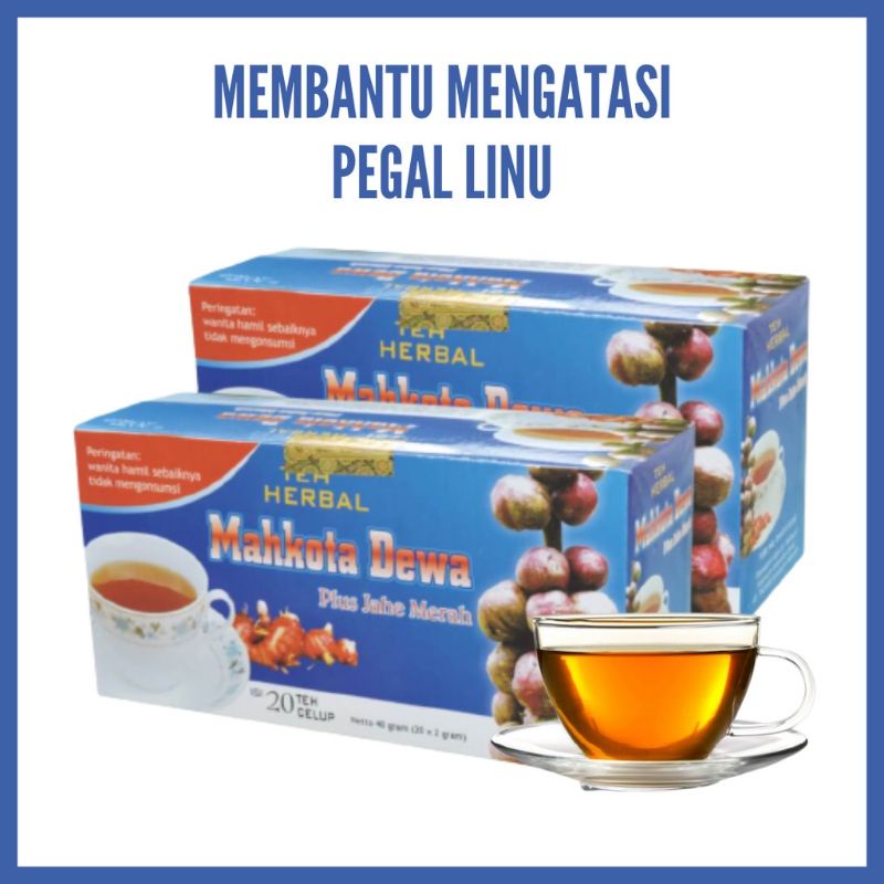 

Teh Celup Mahkota Dewa Obat herbal mujarab mengobati rematik asam urat nyeri sendi pegal linu dengan teh mahkota dewa isi 20 kantong