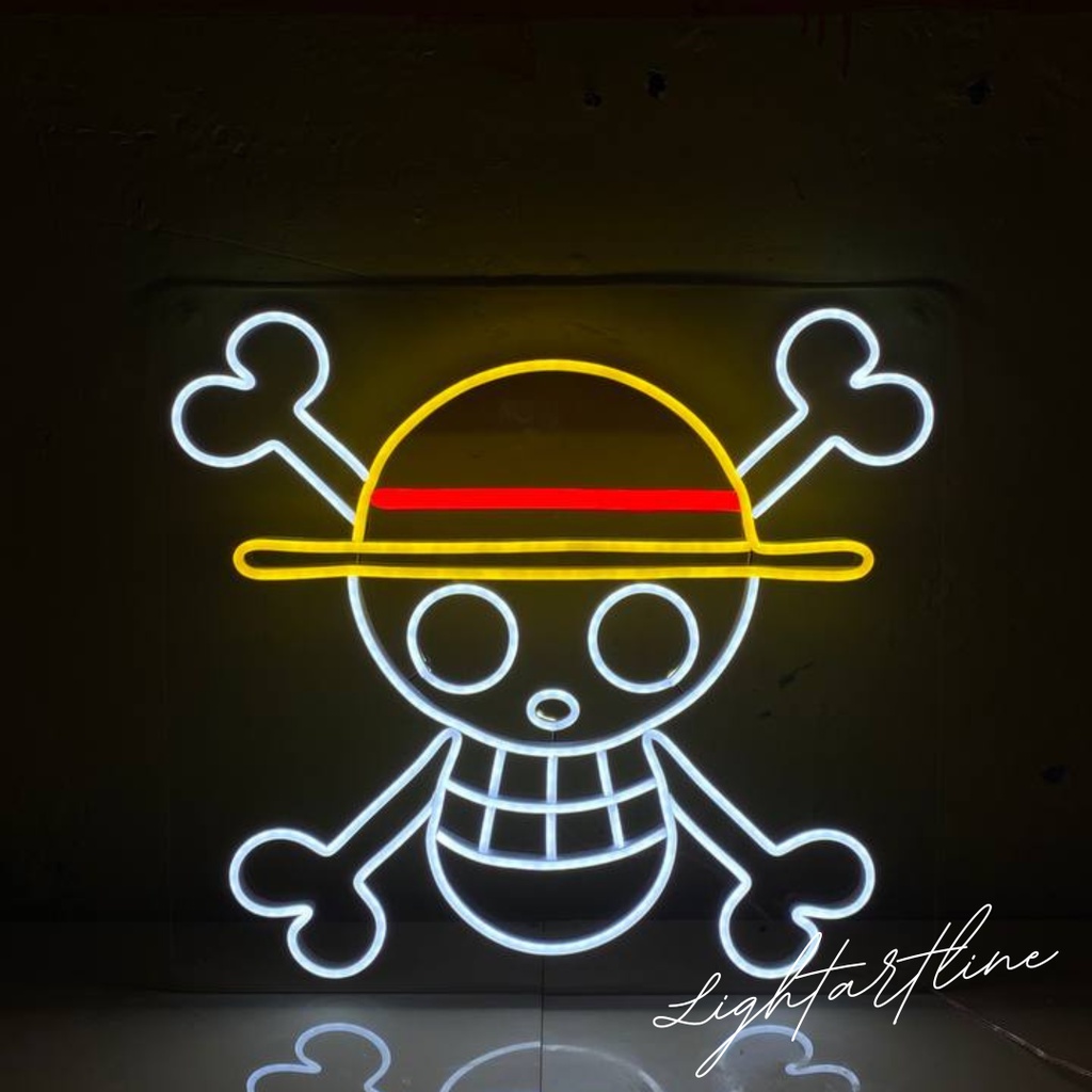 Neon Flex ONE PIECE - lampu ONE PIECE - Lampu Hias dan Lampu TIdur Neon Flex dengan Logo ONE PIECE
