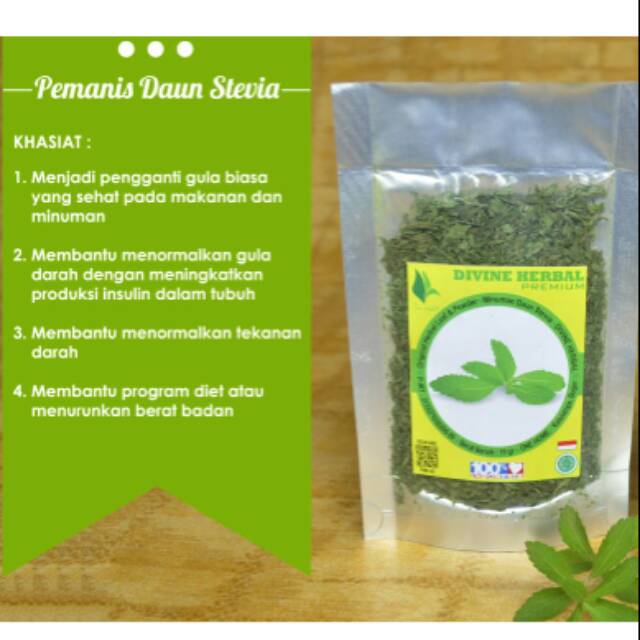 

5 teh daun stevia godok bonus 1 (daun organik alami)