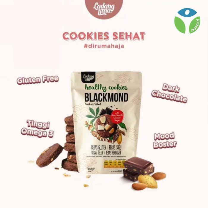 

KERING-KUE- LADANG LIMA - BLACKMOND COOKIES - 3 PCS - COKLAT & ALMOND & FLAXSEED -KUE-KERING.