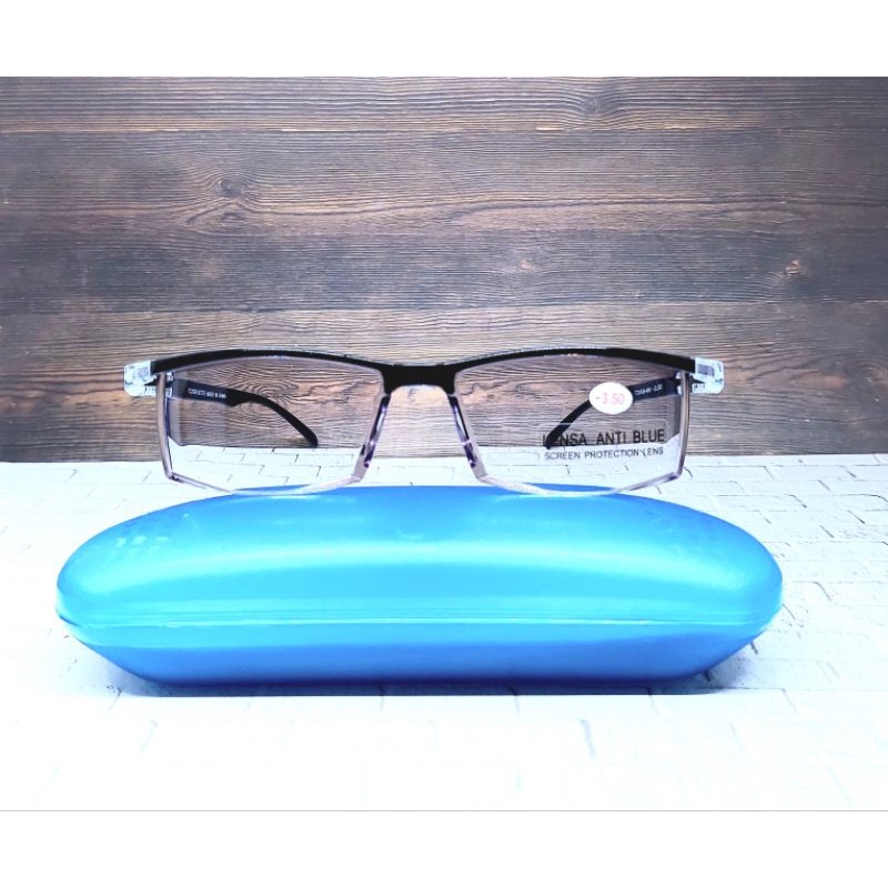 Kacamata Minus Antiradiasi Lensa Hitam TC245AB-MN